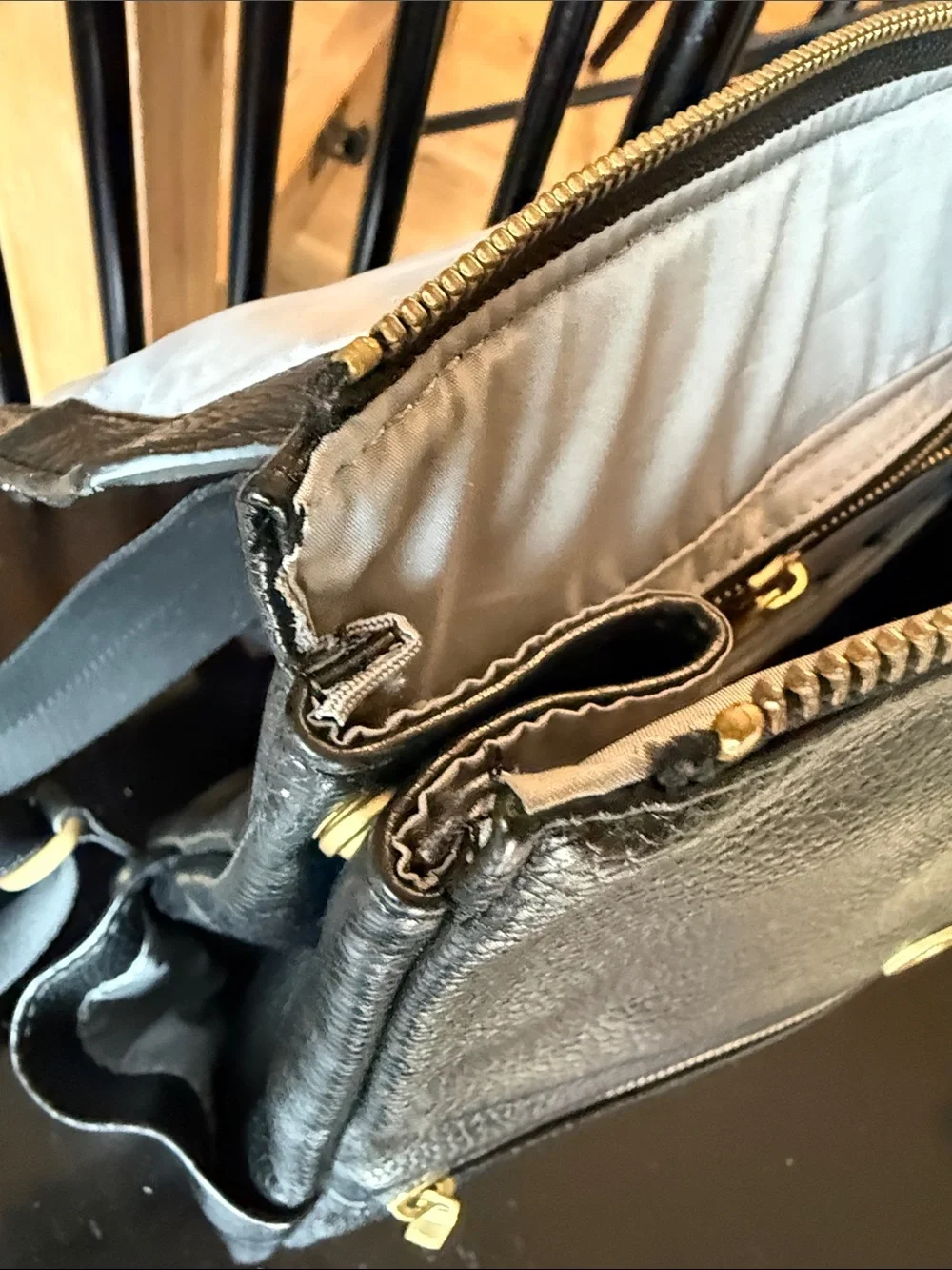 Freshly Picked Mini Classic Diaperbag Leather with Gold Accents Retail $119